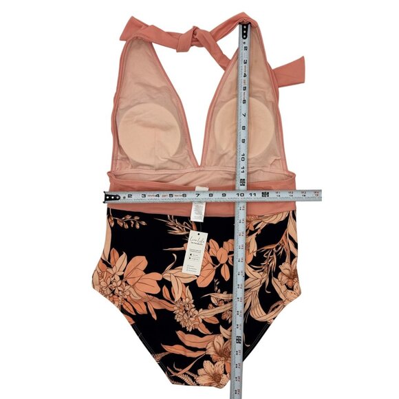 Cupshe Size Large Womens Floral Print Halter Neck One-Piece Swimsuit With Adjust - Picture 5 of 13
